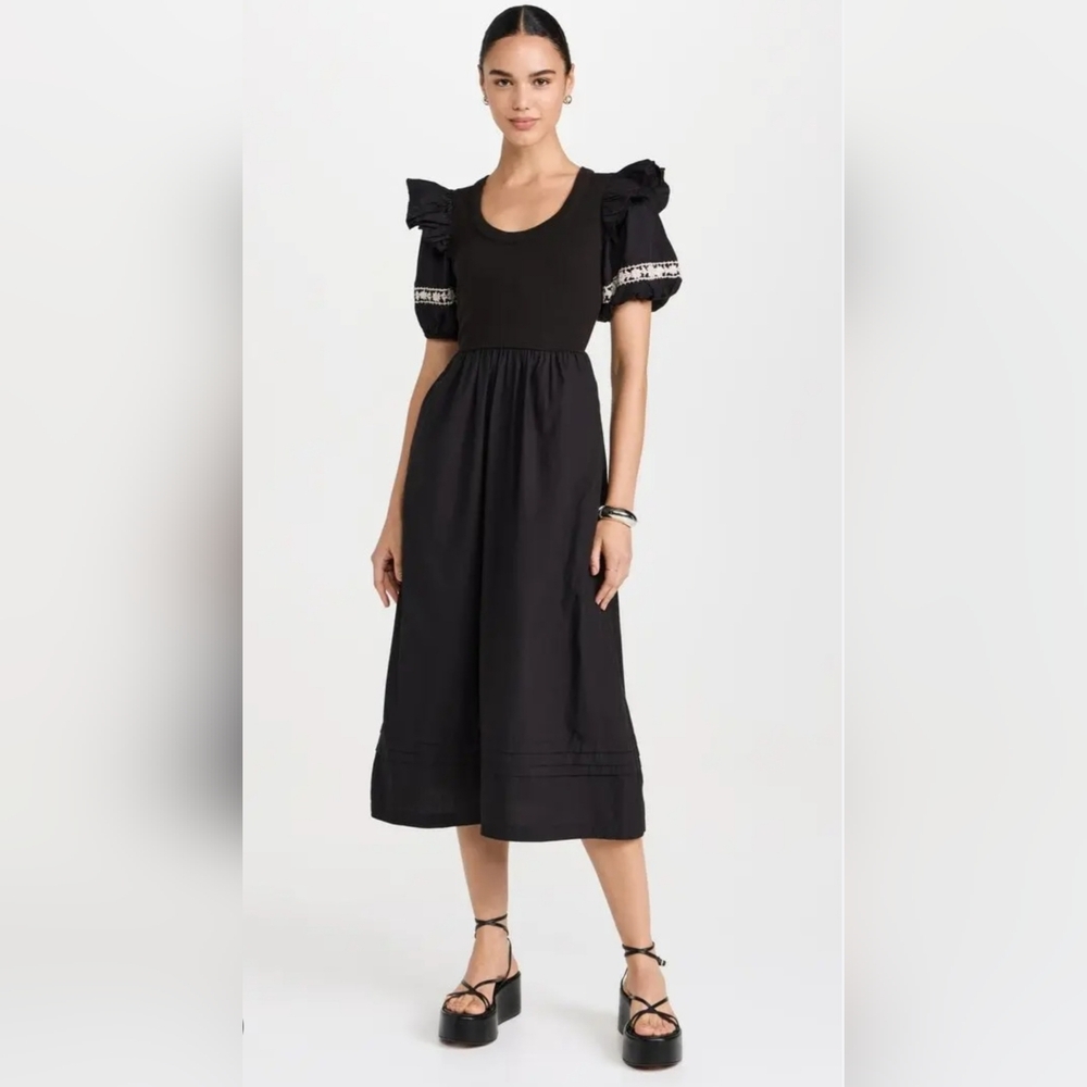 Cleobella Selman Organic Cotton Black Modi Dress Size M